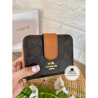 ✅ถูกที่สุด✅พร้อมส่ง 📮HI END***กระเป๋าสตางค์ COACH ใบสั้น 2 in 1 หนังแท้💯 WS 2/1