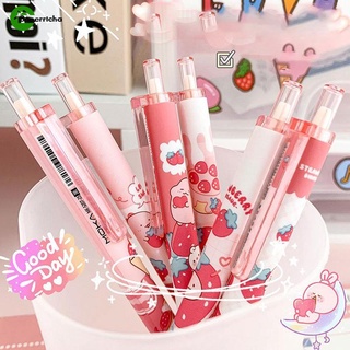 [แบบสุ่ม] 1 ชิ้น สไตล์เกาหลี Ins Kawaii สีชมพู ไดโนเสาร์ตัวเล็ก ปากกาลายเซ็น / 0.5 มม. แห้งเร็ว ปากกาเจลกด สีดํา / เครื่องเขียนนักเรียน