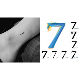 สติกเกอร์รอยสัก ลาย Bts Tattoo Number 7 Namjoon Kim taehyung Jungkook Yoongi Hoseok