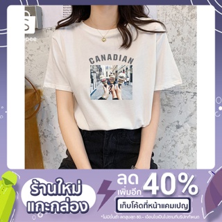 GC เสื้อยืดแฟชั่น หญิง-ชาย แนวสตรีท สไตล์เกาหลี พิมพ์ลายคมชัด สวมใส่สบาย