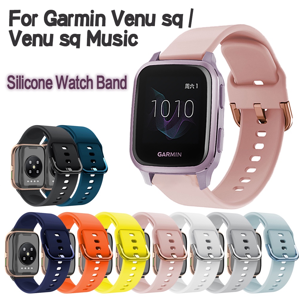 สายนาฬิกาข้อมือซิลิโคน แบบเปลี่ยน สําหรับ Garmin Venu sq Garmin Venu sq Music Smartwatch