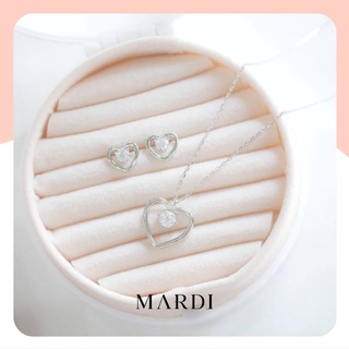 Mardi Jewelry ต่างหู สร้อยคอ เงินแท้ 925 Only Love Earrings Necklace