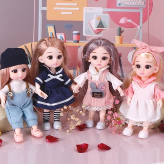 16cm BJD Doll 13 Movable Joints Dolls Makeup Casual Wear Clothes with Shoes Doll Accessories Toy for Girls Gift