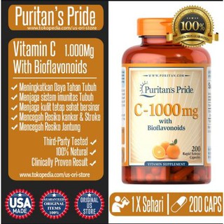 Puritans Pride Vitamin C-1000 mg with Bioflavonoids / 200 Capsules (LV)