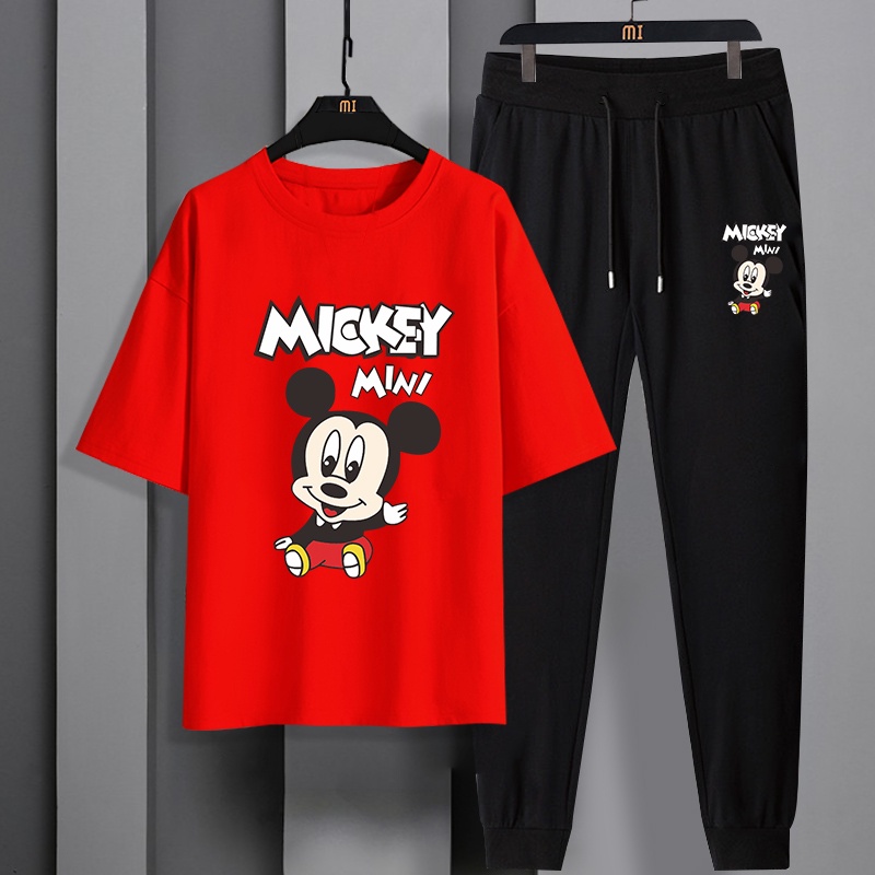 #D269+CKH158ชุดเซ็ทเสื้อยืดแขนสั้น+กางเกงขายาว.ลายสวยแฟชั่งนานาชาติ.มีหลายสีหลายไซสีเลือกได้(S-3XL)ใส่ได้
