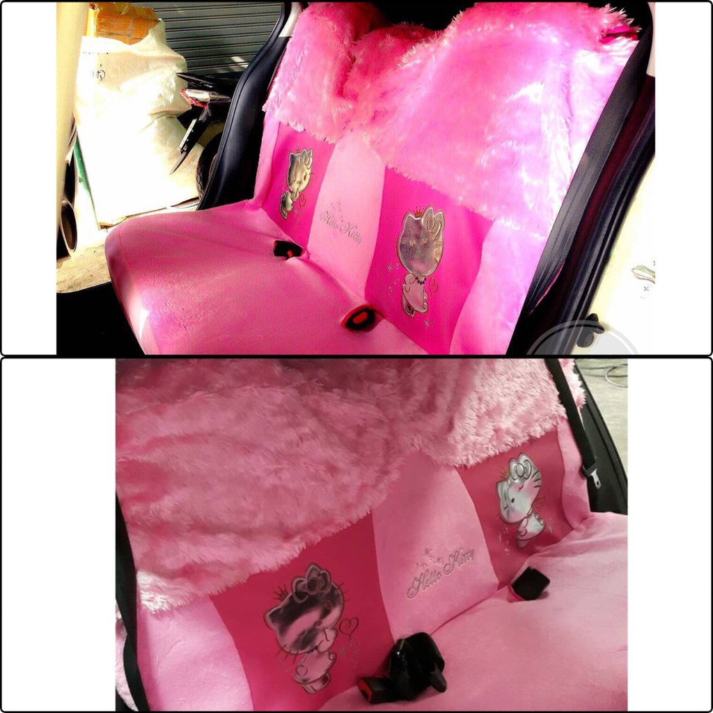 หุ้มเบาะหลังรถเก๋ง/หลังกระบะ ลาย#Kitty Princess คิตตี้เจ้าหญิง ลิขสิทธิ์แท้