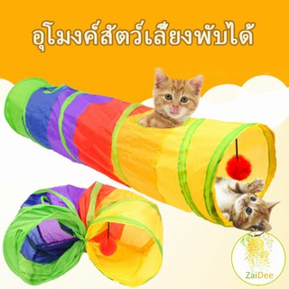 อุโมงค์สายรุ้ง อุโมงค์ของเล่นน้องแมว อุโมงค์แมว อุโมงแมว อุโมงค์สายรุ้ง Rainbow tunnel cat toy [A609]