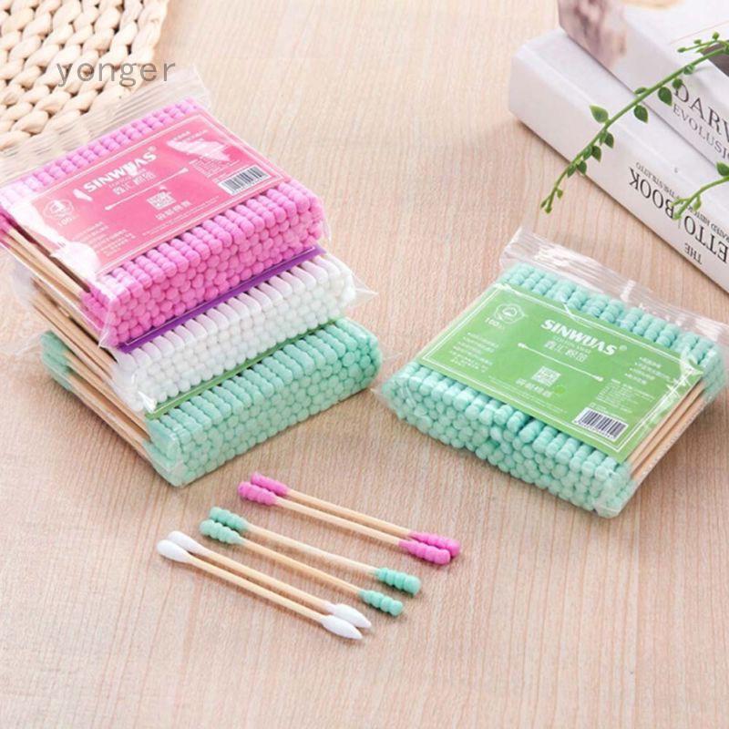 Double-head Wooden Cotton Swab For Medical Cure Health Make-up Stick 100 Pcs