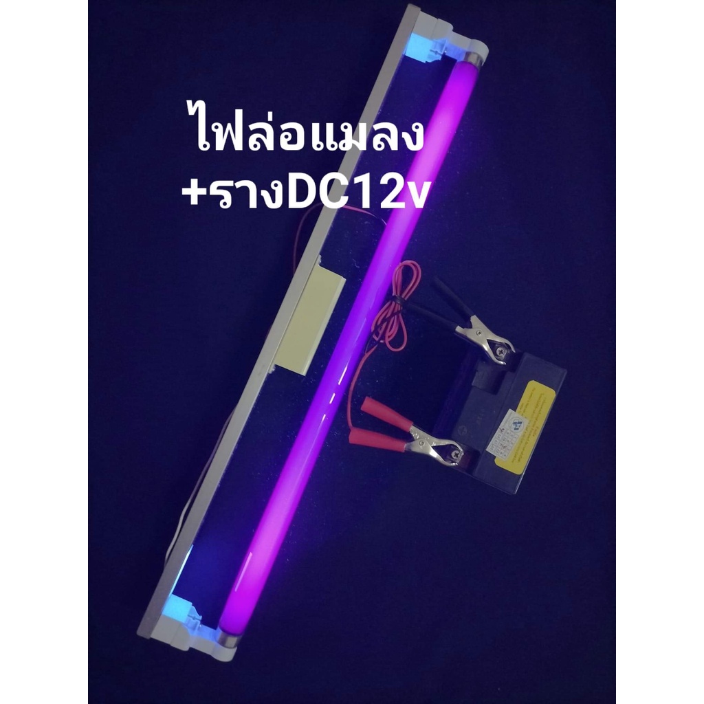 หลอดแบล็คไลท์ รางแบตเตอรี่ DC 12V
หลอดไฟล่อแมลง หลอดไฟดักแมลง 18W หลอดแบล็คไลท์ (Black Light) แสงสีม