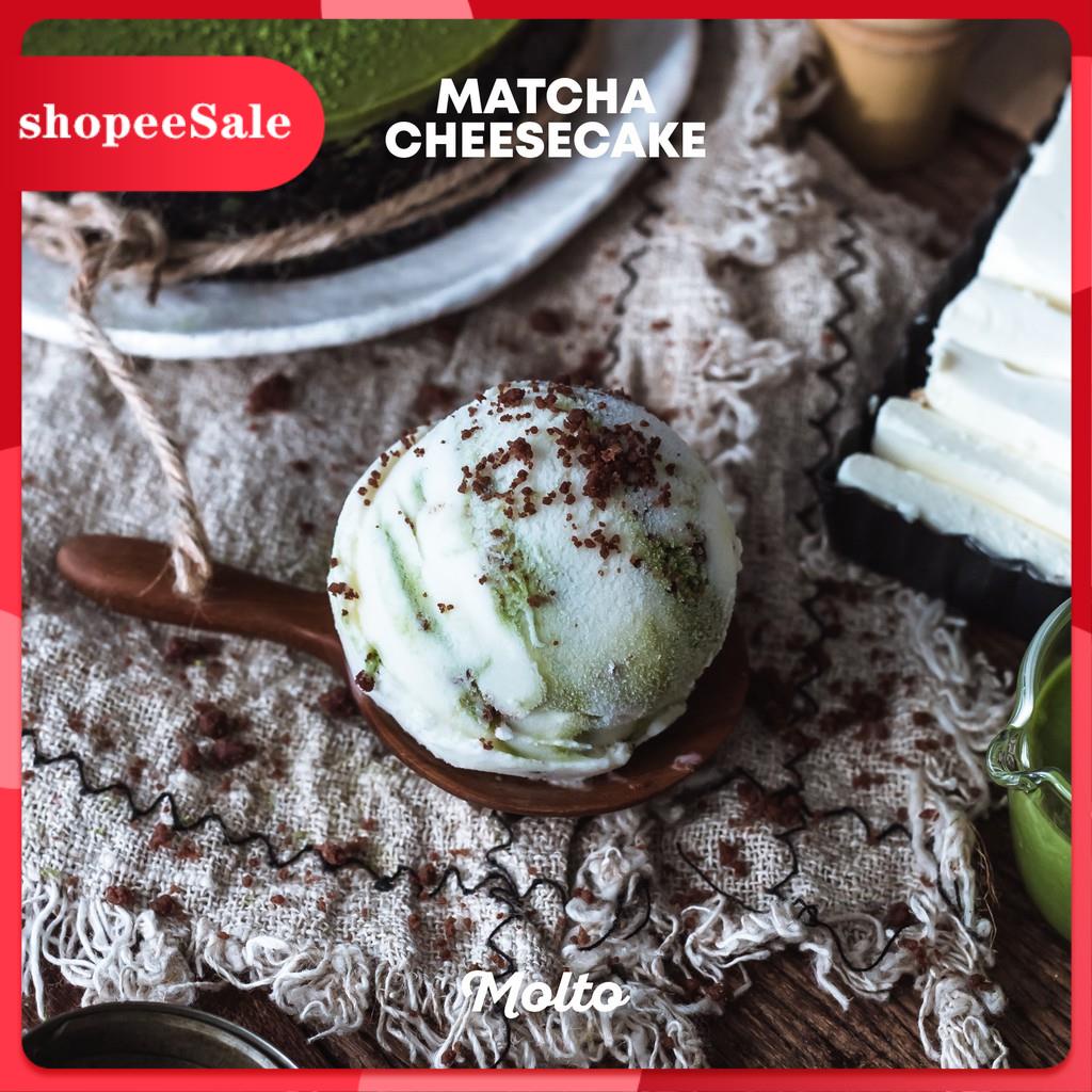 Matcha Cheesecake (ไอศกรีม มัทฉะ ชีสเค้ก 1 ถ้วย 16 oz.) - Molto premium Gelatoเนย