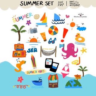 Sticker Summer set / Sticker Airport set สติกเกอร์ สติ๊กเกอร์ ขนาด A7