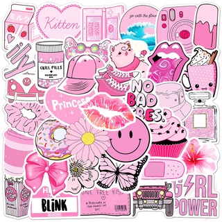 ❉ สติกเกอร์ Pinky Girls Life Series 01 สําหรับติดตกแต่ง ❉ สติกเกอร์แฟชั่น กันน้ํา DIY 50 ชิ้น/เซต