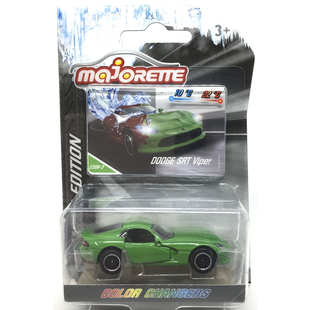 Majorette Dodge SRT Viper - Color Changer Series - Green Color /Wheels D6CS /scale 1/60 (3 inches) P