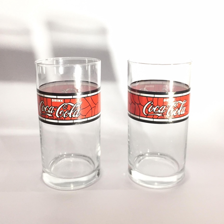 แก้วโค้กวินเทจเก่า สะสมตกแต่ง ลายย้อนยุค สวยงานคลาสสิค coca-cola