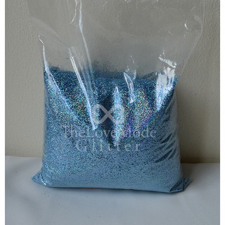 กากเพชร สีฟ้าอ่อน (รุ้ง) Glitter  เกรด A / 1 กก.