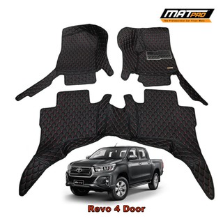 MatPro พรมปูพื้นเข้ารูป 5D 6D Premium Fitted Leather Car Mats สำหรับรถรุ่น Toyota Revo 4 Doors 2015-2021 จำนวน 3 ชิ้น