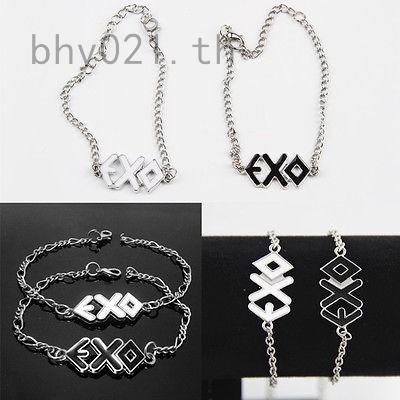 สร้อยข้อมือคู่ แบบโซ่ ตัวอักษรโลโก้ทีม EXO แฟชั่นส่วนบุคคล เครื่องประดับสำหรับคู่รัก 1 ชิ้น