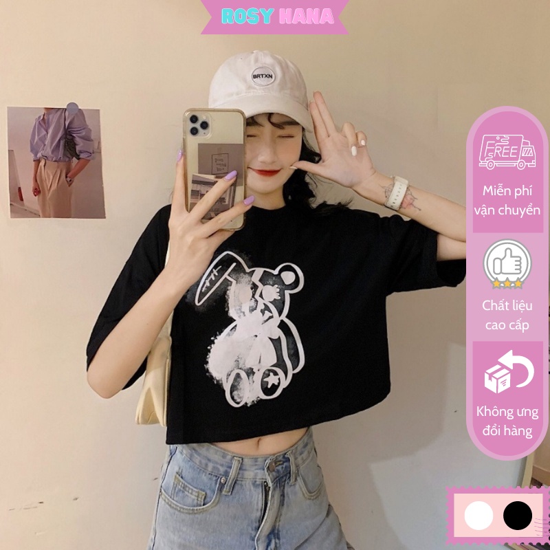 [CRT01] crt เสื้อพิมพ์ลายหูยาว ผ้าคอตตอนเนื้อนุ่ม rosyahana