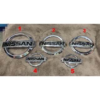 NISSAN LOGO นิสสัน โลโก้ NAVARA TEANA KICKS JUKE ALMERA MARCK NOTE TIDA FRONTIER เงิน ดำ หน้า หลัง โครเมียม PICKUP กระบะ