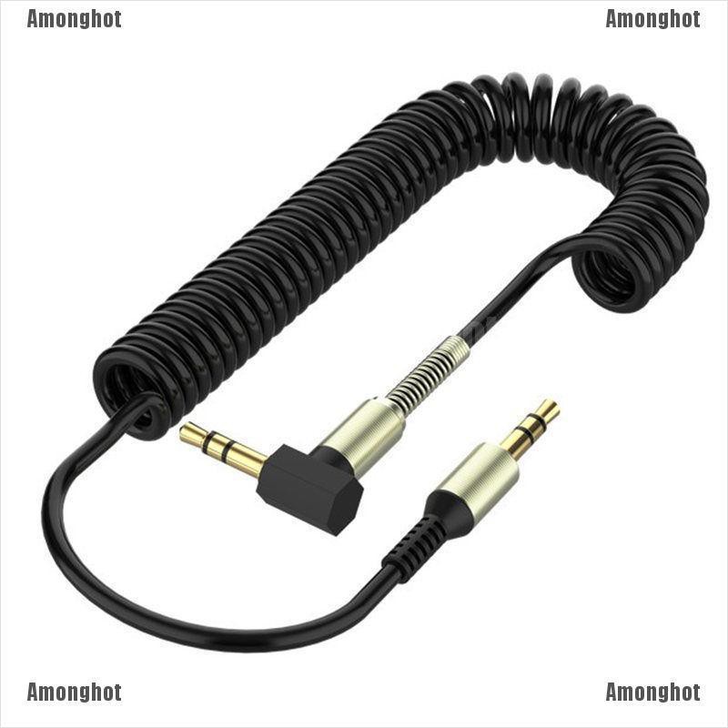 Amonghot 3.5Mm Male To Male Aux Cable Cord LShaped Right Angle Car Audio Headphone Jack