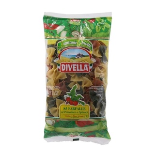 ดิเวลล่า พาสต้าผักสามสี Divella Farfalle Tricolor Pasta 500g