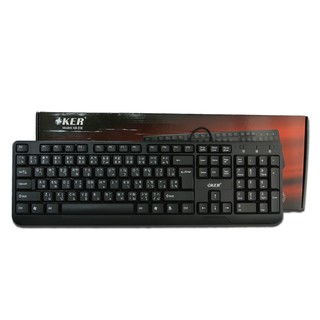 keyboard  OKER รุ่น KB-318 Slim + Desktop Waterpoof (กันน้ำ)Keyboard USB