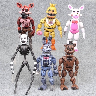 Five Nights at Freddys ใหม่ 6 ชิ้น ล็อตพีวีซีเฟรดดี้รูปการกระทำ FNAF บอนนี่หมีตุ๊กตาของเล่นของขวัญ