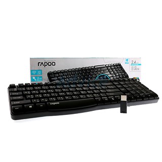 USB Wireless Keyboard RAPOO (KB-E1050-BK) Black คีย์บอร์ดไร้สาย ประกัน 2Y คีย์บอร์ด คียบอร์ด คีย์บอร์ดทำงาน