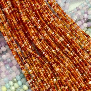 อาเกตส้ม Orange Agate 3*2 ทรงล้อรถเจีย เส้นยาว **หินแท้ธรรมชาติ**
