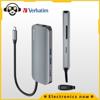 คำต่อคำ 8-in-1 type c hub (hdmi, vga, rj45, 2xusb 3.0, sd, microsd, type c pd 87w) Verbatim 8-in-1 Type C Hub