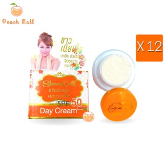 (แท้) ครีมกันแดดผสมรองพื้น [ 12 ชิ้น ] สเต็มเซลล์แอปเปิ้ล Stem Cell Day Cream 7 g