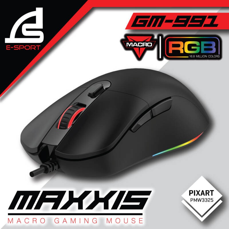เมาส์เกมส์มิ่งรุ่นใหม่ SIGNO E-Sport รุ่น GM-991 MAXXIS Macro Gaming Mouse