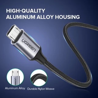 Ugreen สายชาร์จไว Micro USB เป็น USB ส 100 ซม. 2.4A สำหรับ Samsung Galaxy LG Google