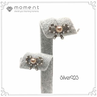 Moment ต่างหู A0005-BR ก้านเงินแท้ 92.5% Nickle Free