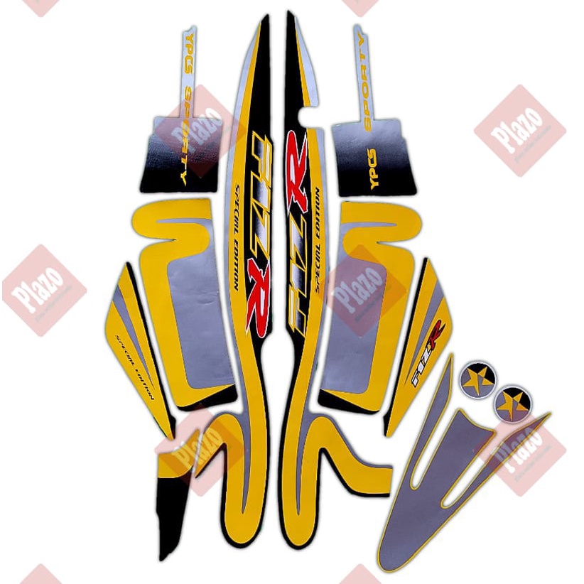 Yamaha F1zr caltex edition Yellow Motorcycle Striping Stickers
