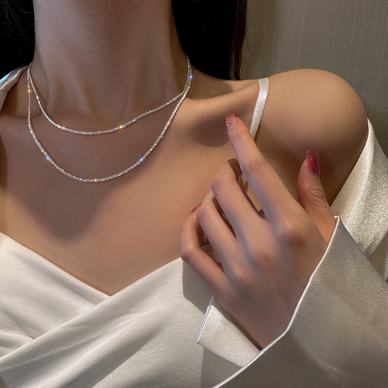 สร้อยคอโชคเกอร์ ประดับเพทาย คริสตัล พลอยเทียม สีเงิน เครื่องประดับ ของขวัญ สําหรับผู้หญิง