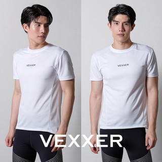 Vexxer Running Shirt M01 – สีขาว เสื้อกีฬา แขนสั้น เสื้อวิ่งออกกำลังกาย