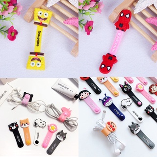 ตัวถนอมสายชาร์จ Usb ลายการ์ตูนสพันจ์บ็อบ สไปเดอร์แมน สําหรับชาร์จ และหูฟัง