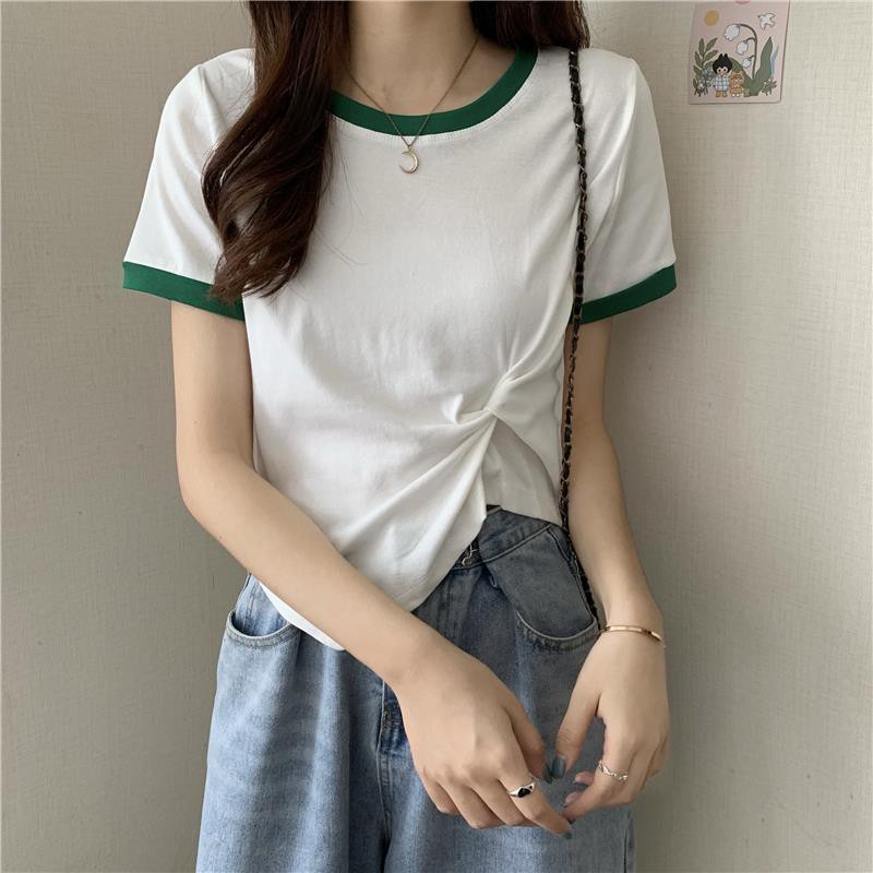 FBAShop เสื้อยืดคอกลม สีพื้นเนื้อผ้านิ่มสวมใส่สบาย รูปที่ 6