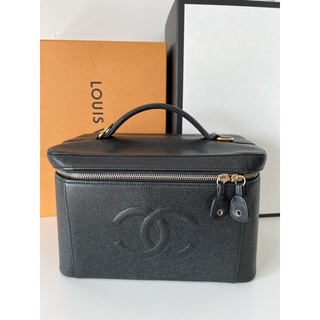 Chanel Vanity case vintage black caviar holo 5xxxxxxx