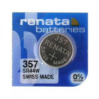 ถ่านกระดุม Renata SR44W, 357, SR41W, SR41, 392, SR1130SW, 390 1.55V จำนวน1ก้อน ของใหม่ของแท้ Made in Switzerland