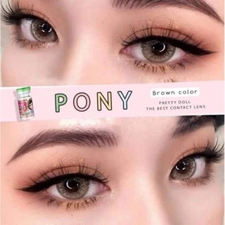 คอนแทคเลนส์ มีอย.ไทย รุ่น Pony สีเทา/ตาล Gray/Brown ลายฮิต สายนัว มีค่าสายตา (0.00)-(-10.00)