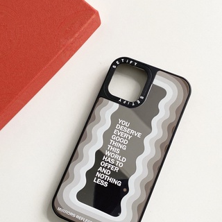 เคสโทรศัพท์มือถือนิ่ม ลายข้อความ กระจก เรียบง่าย สําหรับ Iphone Apple 14promax 14 12 11 13pro