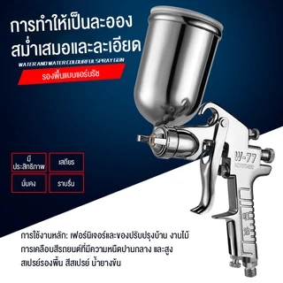 กาพ่นสี รุ่นF-75 กระป๋องบน คุณภาพสูง ขนาด 400 CC หัวเข็มขนาด 1.5 mm สำหรับพ่นสีรถยนต์ ผนังบ้าน อเนกประสงค์ ใช้ร่วมกับปั