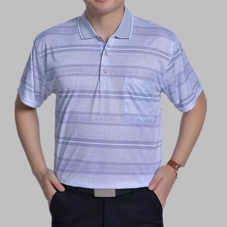 (โพส3)เสื้อคอปก มีกระเป๋าสำหรับคุณพ่อ คุณปู่ คุณตา คุณลุง คุณอา เนื้อผ้ายืดนิ่มๆใส่สบาย
