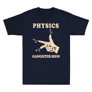 เสื้อยืดสีขาวเสื้อยืดแขนสั้น ผ้าฝ้าย พิมพ์ลายนักฟิสิกส์ Gangster Hand Sign Humor Electrician Nerd แฟชั่นสําหรับผู้ชายS-4