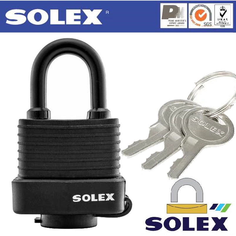 SOLEX แม่กุญแจ กันน้ำ กันฝน กันฝุ่น ขนาด 40 50 65 มม LM WP waterproofs