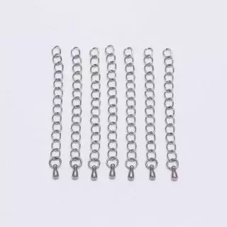 St.kunkka 10Pcs โซ่ต่อขยายสแตนเลส 304 แท้ โซ่ท้ายปรับระดับ จี้ทรงหยดน้ำ สายโซ่สแตนเลส ขนาด 50 70 ซม. สำหรับเครื่องประดับ สร้อยคอ สร้อยข้อมือ