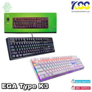 ✨🛒ส่งเร็ว🚀🚀 EGA Type K3 Mini RGB Gaming Keyboard คีย์บอร์ดมาโคร ปุ่มแมคคานิคอล รับประกันสินค้า 2 ปี