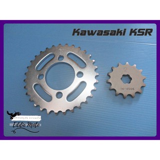 KAWASAKI KSR (14T) FRONT &amp; (31T) REAR SPROCKET SET PAIR // สเตอร์ สเตอร์หน้า - สเตอร์หลัง KAWASAKI KSR